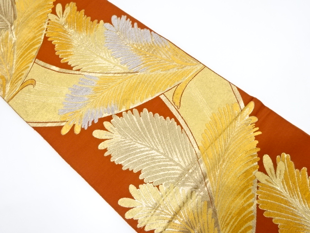 JAPANESE KIMONO / ANTIQUE FUKURO OBI / SILK / WOVEN YOUNG PINE